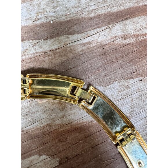 Gold & Silver Panther Link Collar Necklace With Hinged Clasp - Picture 5 of 7